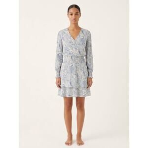 Parker Women’s Small Silk Smocked Waist Ruffle Mini Dress